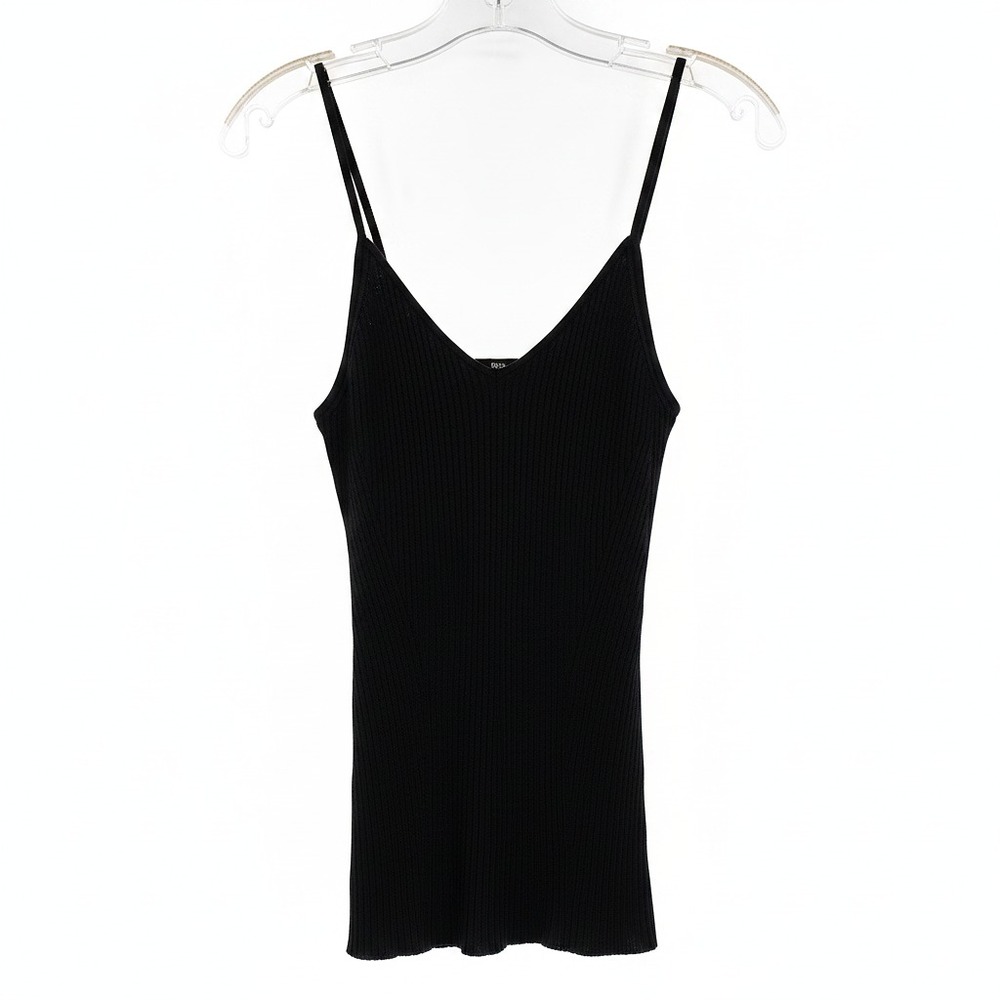 Banana Republic Black Ribbed Knit Tank | Women’s L Rayon/Nylon/Spandex